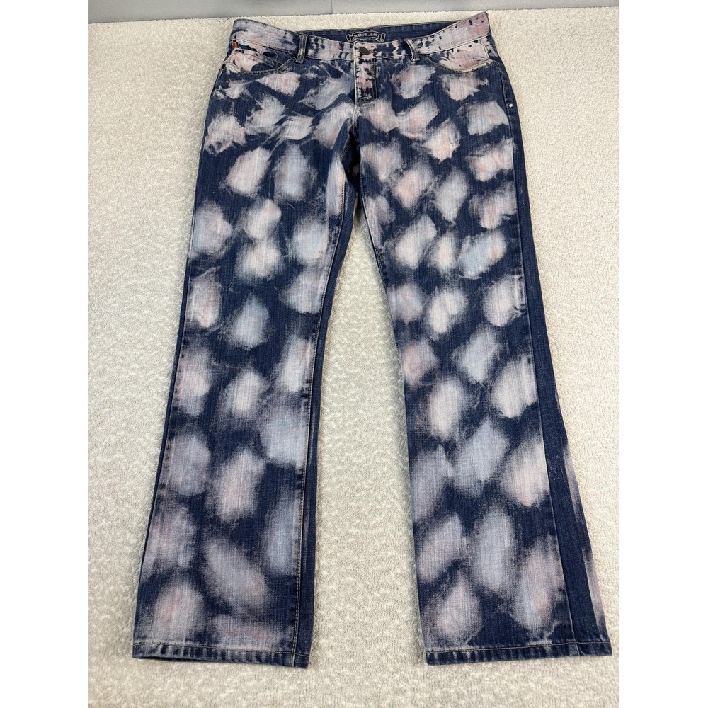 Robin's Jean Jeans Mens 40x33 Blue Acid Wash Motard Straight Denim SF5475